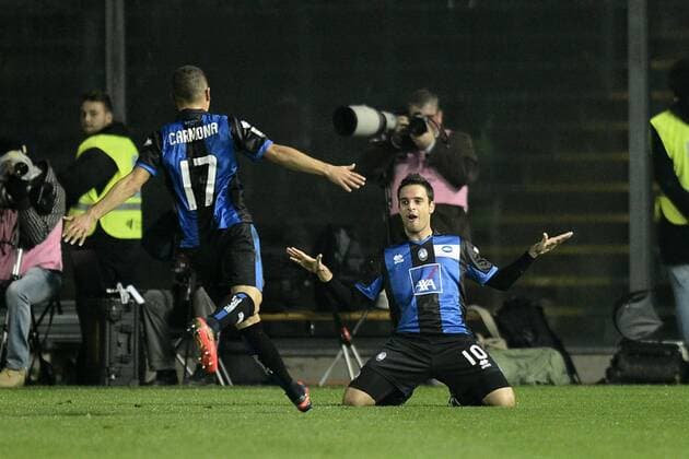 11 11 2012 : Atalanta Bergamo vs Inter Mailand: esultanza gol Giacomo Bonaventura 