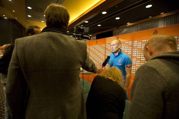 Arjen Robben of Holland during the Training Session of the Dutch Team at Sportpark Nieuw Zuid on November 12, 2012 in Katwijk, The Netherlands. Training session Dutch team Training 2012 2013 xVIxxIVx 1244161