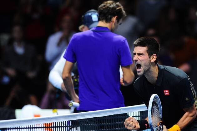 Novak Djokovic (SRB) def Roger Federer (SUI) -- ATP Masters in London - Tennis Herren - 12 11 2012 COUVERCELLE TENNISMAG PANORAMIC 