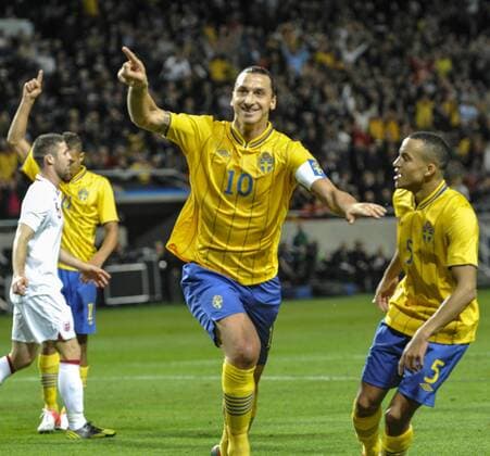 Stockholm, Sweden vs England - Zlatan Ibrahimovic celebrates the first goal scored in the new Friends Arena - KPkod 08002 