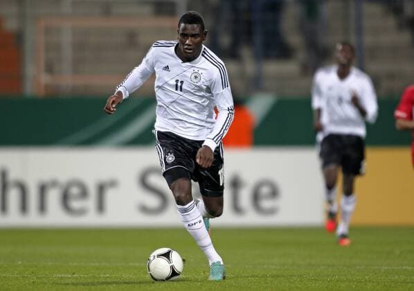 Länderspiel U21 am 14.11.2012 in Bochum Deutschland vs Türkei 1:1 HIER: Peniel Mlapa GER Borussia Mönchengladbach + im Hintergrund Antonio Rüdiger GER Greuther Fürth