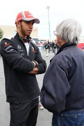 formula 1 GP, USA in Austin Circuit of The Americas, 16.11.2012, Lewis Hamilton, McLaren Mercedes, Bernard Bernie Ecclestone, FOM, Photo:mspb Jackie Weiss formula 1 GP, USA, Lewis Hamilton, Bernard Bernie Ecclestone,