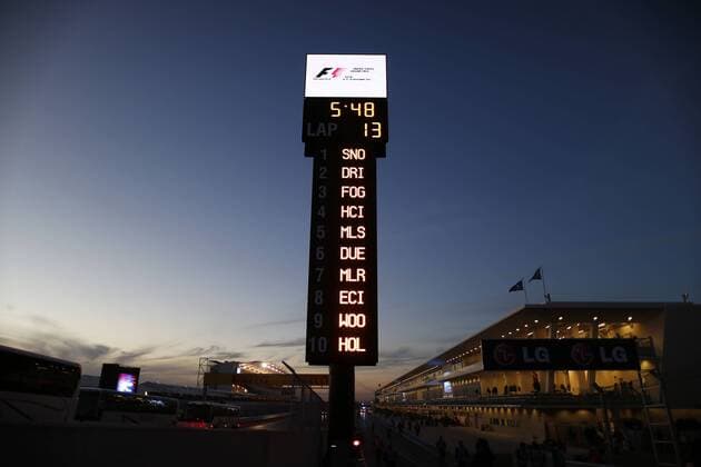 Anzeigeturm Motorsports: FIA Formula One World Championship 2012, Grand Prix of United States, new track in Austin, Texas. xHOCHxZWEIx