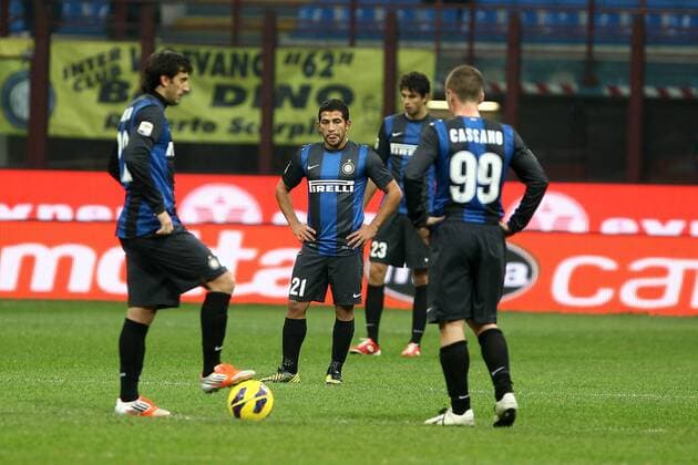 Delusione giocatori Inter - Calcio Serie A 2012 13 - Inter Mailand vs US Cagliari - PaoloxNucci