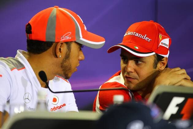 22.11.2012- Press conference, Lewis Hamilton (GBR) McLaren Mercedes MP4-27 and Felipe Massa (BRA) Scuderia Ferrari F2012 Brazilian Grand Prix, Sao Paulo 22-25 November 2012 
