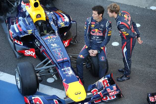 22.11.2012- Red Bull Team Photo, Mark Webber (AUS) Red Bull Racing RB8 and Sebastian Vettel (GER) Red Bull Racing RB8 Brazilian Grand Prix, Sao Paulo 22-25 November 2012 