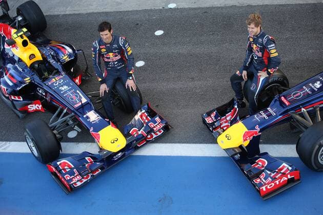 22.11.2012- Red Bull Team Photo, Mark Webber (AUS) Red Bull Racing RB8 and Sebastian Vettel (GER) Red Bull Racing RB8 Brazilian Grand Prix, Sao Paulo 22-25 November 2012 