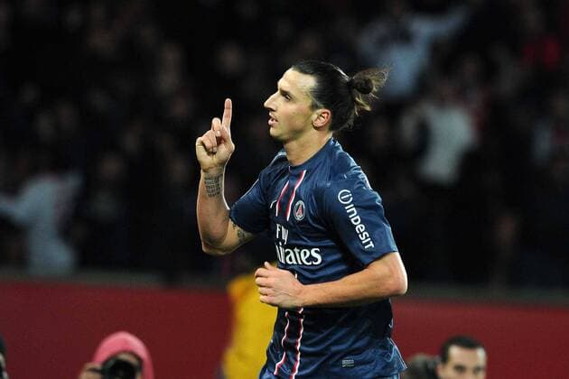 joie de Zlatan Ibrahimovic (PSG) FOOTBALL : PSG vs Troyes - Ligue 1- 24 11 2012 N.LeGouic FEP Panoramic 