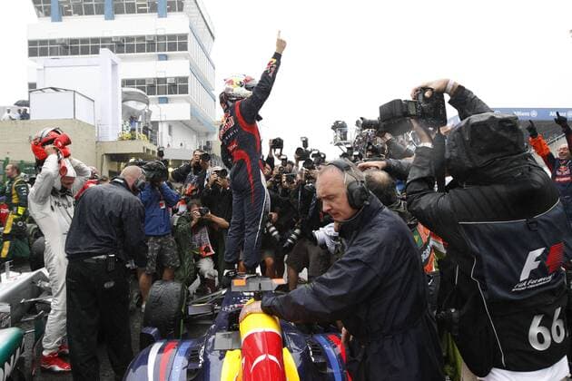 Motorsports: FIA Formula One World Championship 2012, Grand Prix of Brazil, 1 Sebastian Vettel (GER, Red Bull Racing), xHOCHxZWEIx