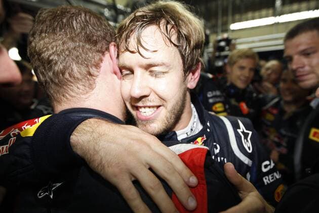 Motorsports: FIA Formula One World Championship 2012, Grand Prix of Brazil, 1 Sebastian Vettel (GER, Red Bull Racing), xHOCHxZWEIx