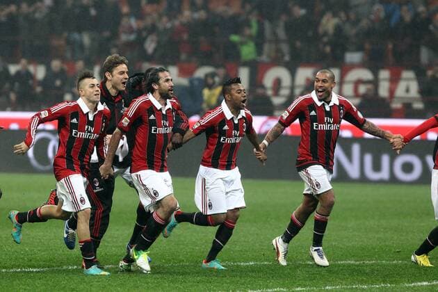 Milan celebration -Mailand 25 11 2012 Stadio San Siro Football Calcio Serie A 2012 13 AC Milan v Juventus Turin PaoloxNucci