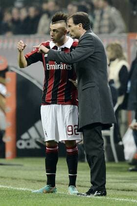 Mailand, 25 11 2012 - campionato di calcio serie A AC Milan-Juventus Turin: Stephan El Shaarawy-Massimiliano Allegri 