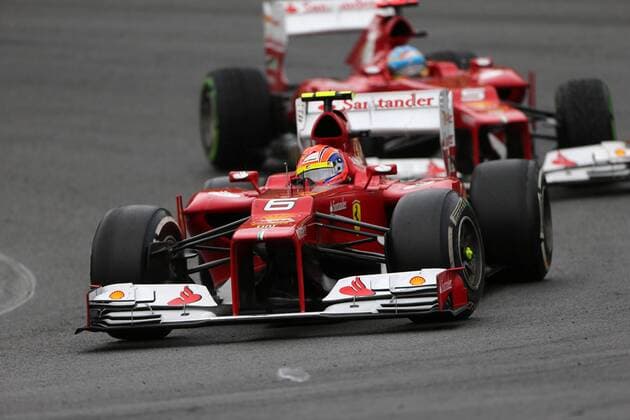 25.11.2012- Race, Felipe Massa (BRA) Scuderia Ferrari F2012 leads Fernando Alonso (ESP) Scuderia Ferrari F2012 Brazilian Grand Prix, Sao Paulo 22-25 November 2012 