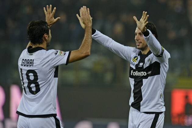 Parma 26 11 2012 - campionato di calcio serie A Parma FC - Inter Mailand: Cristian Zaccardo-Massimo Gobbi 