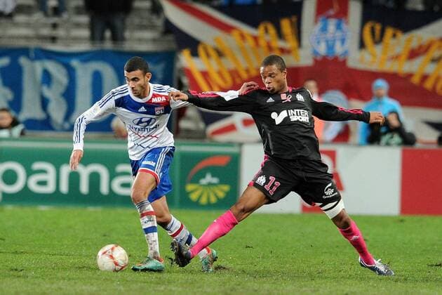 Loic Remy (Marseille) Rachid Ghezzal (Lyon) FOOTBALL : Marseille vs Lyon - Ligue 1- 28 11 2012 N.LeGouic FEP Panoramic 