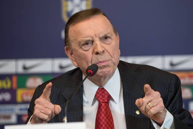 Jose Maria Marin während der Pressekonferenz des CBF zur Vorstellung des neuen brasilianischen Nationaltrainers in Rio de Janeiro RJ, Brasilien x(11)xCelsoxPupox xFotoarenax  (13081) CBF anuncia novo