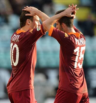 Francesco Totti und Miralem Pjanic - Serie A, AC Siena vs. AS Rom andreaxstaccioli