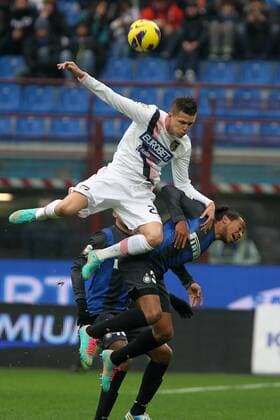 Jasmin Kurtic Palermo Alvaro Pereira Inter.Milano 02 12 2012 Stadio San Siro .Football Calcio Serie A 2012 13.Inter v Palermo. PaoloxNucci