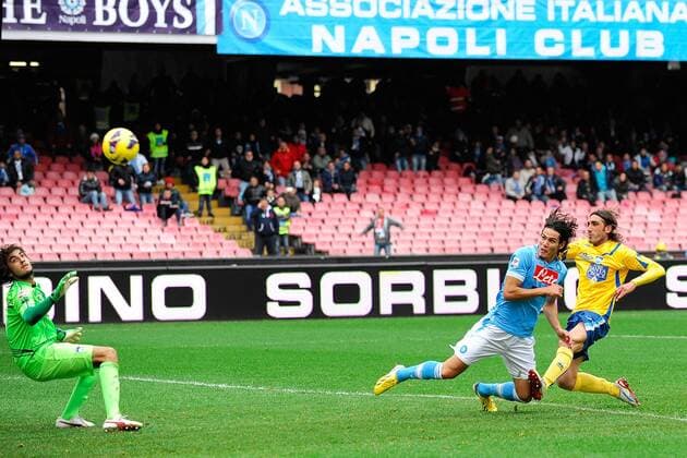 Neapel, Serie A - SSC Neapel vs. Delfino Pescara 1936: Edinson Cavani, Perin 