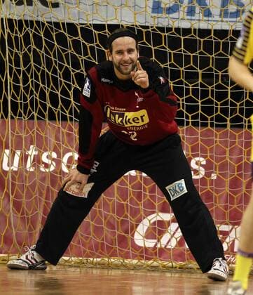 Torwart Silvio Heinevetter Freude Emotion jubelnd Jubel Handball HBL erste 1.Bundesliga Herren Saison 2012 13 05.12.2012 Füchse Berlin vs. Hamburger SV HSV Handball