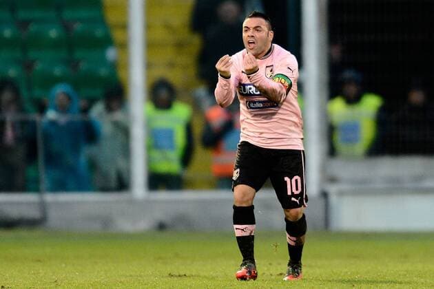 Palermo, Italien - Fussball - Serie A - US Palermo vs. Juventus Turin - Fabrizio Miccoli 