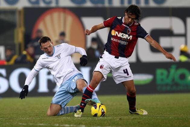 Libor Kozak Lazio Rene Krhin Bologna.Bologna 10 12 2012 Stadio Dall Ara .Football Calcio Serie A 2012 13.Bologna v Lazio. PaoloxNucci