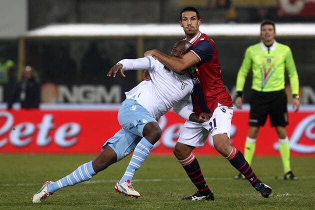 Nicolo Cherubin Bologna Michael Ciani Lazio.Bologna 10 12 2012 Stadio Dall Ara .Football Calcio Serie A 2012 13.Bologna v Lazio. PaoloxNucci