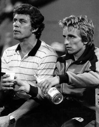Trainer Otto Rehhagel (li.) und Norbert Meier (beide SV Werder Bremen)