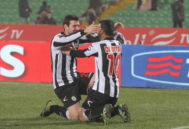 IPP20121215 Football - soccer: Serie A, Udinese Calcio - US Palermo, Antonio Di Natale esulta dopo il gol con Andrea Lazzari (Hinweis: Verwendung nur in Deutschland - only Germany) xHOCHxZWEIx xItalyxPhotoxPressx 