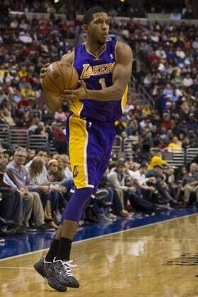 December 16, 2012: Los Angeles Lakers point guard Darius Morris (1) in action with the ball during the NBA Basketball Herren USA game between the Los Angeles Lakers and the Philadelphia 76ers at the Wells Fargo Center in Philadelphia, Pennsylvania. The Los Angeles Lakers beat the Philadelphia 76ers, 111-98. NBA Basketball Herren USA 2012: Lakers vs 76ers DEC 16 - ZUMAcs7