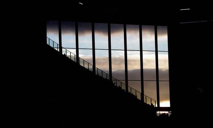 Fußball, Stadiongeschichte 1. FSV Mainz 05 Mainz , Fussball Bundesliga FSV Mainz 05 vs. VFB Stuttgart Stadion Mainz , Wetter , Silhouette