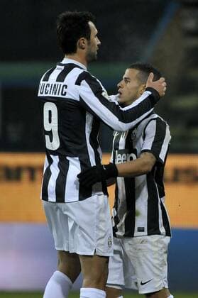 Mirko Vucinic , goal celebration , Juventus.- Calcio Cagliari vs Juventus Turin.Serie A - Parma Stadio Ennio Tardini, Football Calcio 2012 2013. federicoxtardito