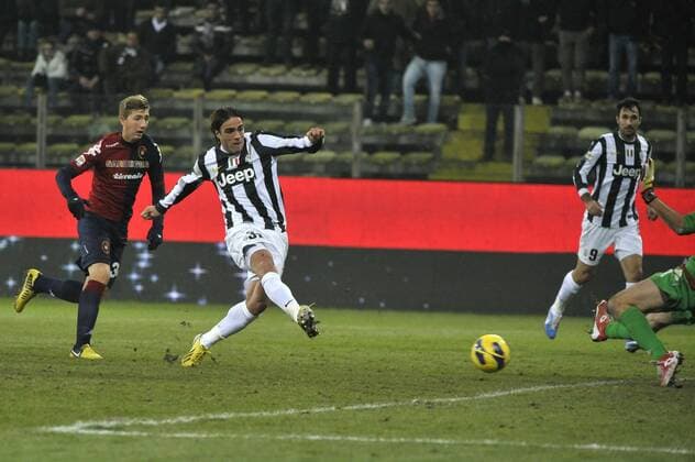 Alessandro Matri Juventus, goal celebration.- Calcio Cagliari vs Juventus Turin.Serie A - Parma Stadio Ennio Tardini, Football Calcio 2012 2013.. federicoxtardito