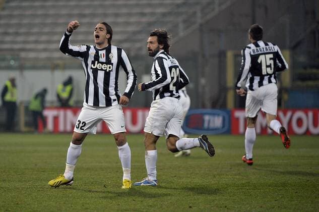 Alessandro Matri esulta , goal celebration Juventus.- Calcio Cagliari vs Juventus Turin.Serie A - Parma Stadio Ennio Tardini, Football Calcio 2012 2013.. federicoxtardito
