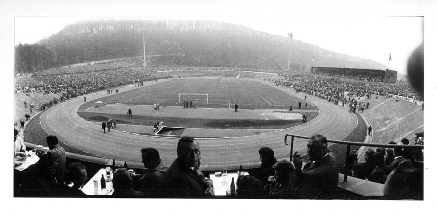 Fußball, Stadiongeschichte Wuppertaler SV Stadion am Zoo in Wuppertal 1953 - Wuppertaler SV