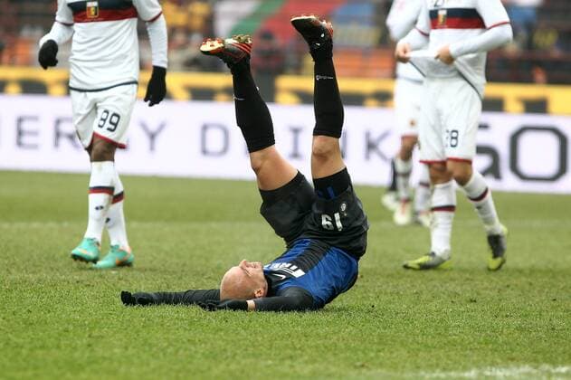 Delusione Esteban Cambiasso Inter.Milano 22 12 2012 Stadio S.Siro .Football Calcio Serie A 2012 13.Inter v Genoa. PaoloxNucci
