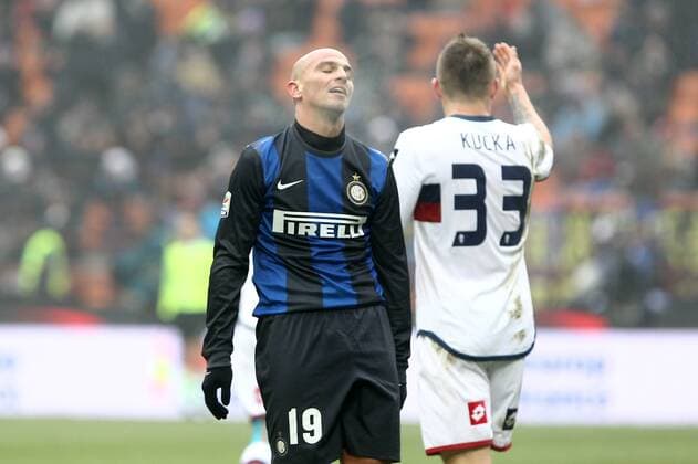 Delusione Esteban Cambiasso Inter.Milano 22 12 2012 Stadio S.Siro .Football Calcio Serie A 2012 13.Inter v Genoa. PaoloxNucci