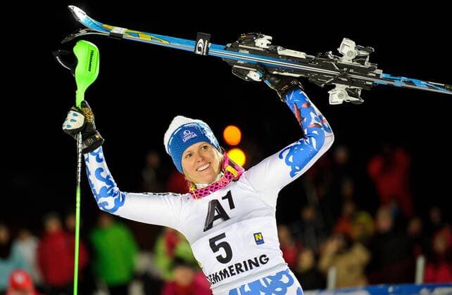 29.12.2012, Panoramapiste, Semmering, AUT, FIS Weltcup Ski Alpin, Slalom, Damen, Podium, im Bild Veronika Velez Zuzulova (SVK, 1. Platz)