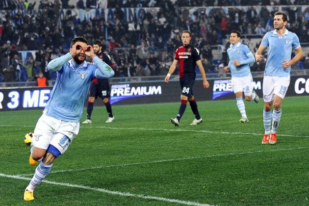 Mi Roma 05 01 2013 - campionato di calcio serie A Lazio Rom - Cagliari Calcio: Antonio Candreva 