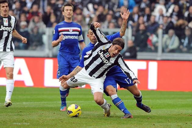 IPP20130106 Football - soccer: Serie A, Juventus Turin vs. Sampdoria Genua - il presunto fallo da rigore di angelo palombo su alessandro matri non sanzionato - xHOCHxZWEIx xItalyxPhotoxPressx 