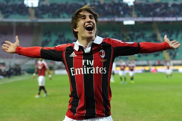 Mailand 06 01 2013 - Fussball - Serie A AC Mailand - AC Siena - esultanza gol Bojan Krkic 