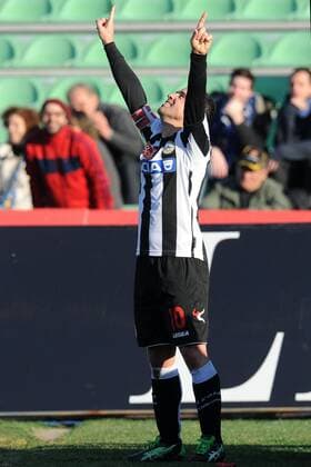 Udine 06 01 2013 - Serie A Udinese Calcio vs. Inter Mailand - esultanza gol Antonio Di Natale 