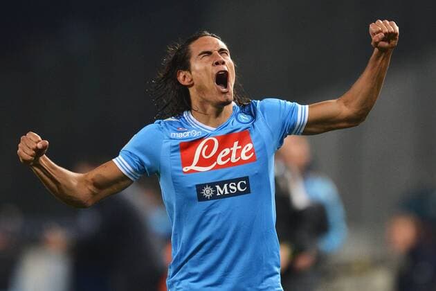 Edinson Cavani Napoli 1-0.Goal celebration - SSC Neapel vs. AS Rom - andreaxstaccioli