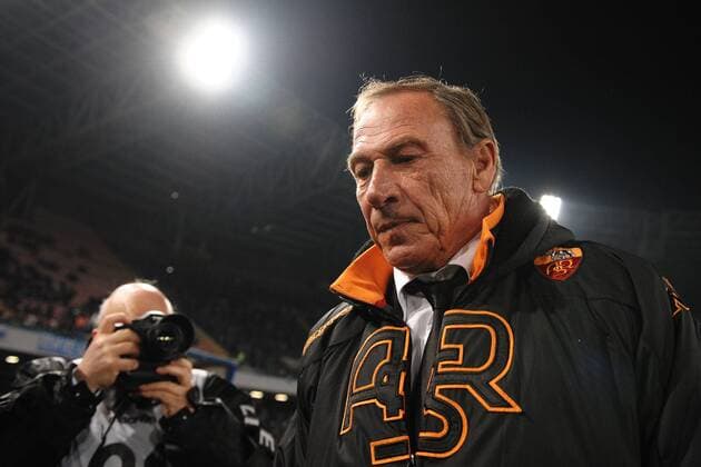 Trainer Roma Zdenek Zeman.Roma 6 1 2013 Stadio San Paolo.Football Calcio 2012 2013 Campionato Italiano Serie A.SSC Neapel Vs AS Rom . andreaxstaccioli