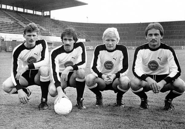 Neuzugänge bei Borussia Neunkirchen - L-R - Bernhard Roth, Hans Werner Lamour, Paul und Harry Klein