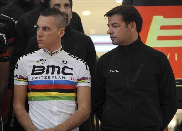 Philippe Gilbert - John Lelangue CYCLISME : BMC Switzerland - Presentation - Nazareth - 13 01 2013 PhotoXnews 