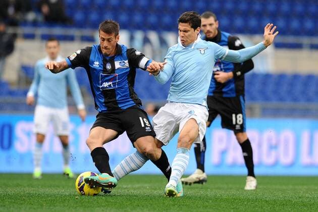 Anderson Hernanes Lazio, Gernan Denis Atalanta. - Rom, 13.01.2013 - Serie A 2012 2013 - Lazio Rom vs Atalanta Bergamo - AntoniettaxBaldassarre