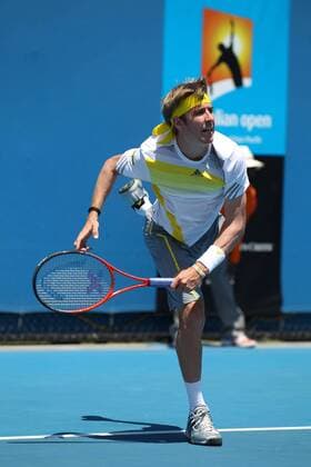 Cedrik-Marcel Stebe, GER, during first round of the 2013 Tennis Australian Open in Melbourne, 14 01 2013 -