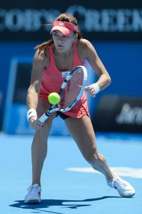 Jan. 14, 2013 - Melbourne, Victoria, Australia - January 14, 2013: Agnieszka Radwanska (POL) in action in a first round match on day one of the 2013 Australian Open grand slam tennis tournament at Melbourne Park in Melbourne, Australia. Sydney Tennis 2013 - Australian Open - Day 1 - ZUMAc04