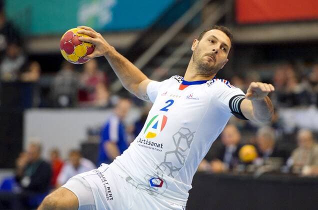 Handball Granollers 13.01.2013 Weltmeisterschaft der Herren Vorrunde Gruppe A Frankreich (FRA) - Montenegro (MNE) Jerome Fernandez (Frankreich, No.02)